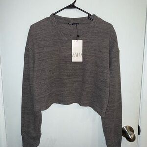 Zara Cropped Knit Top nwt